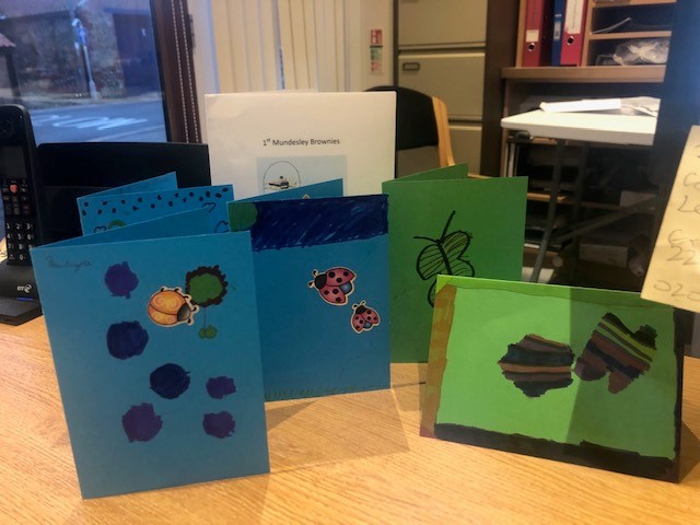 Thank you cards and invitations to the Brownies Tea party