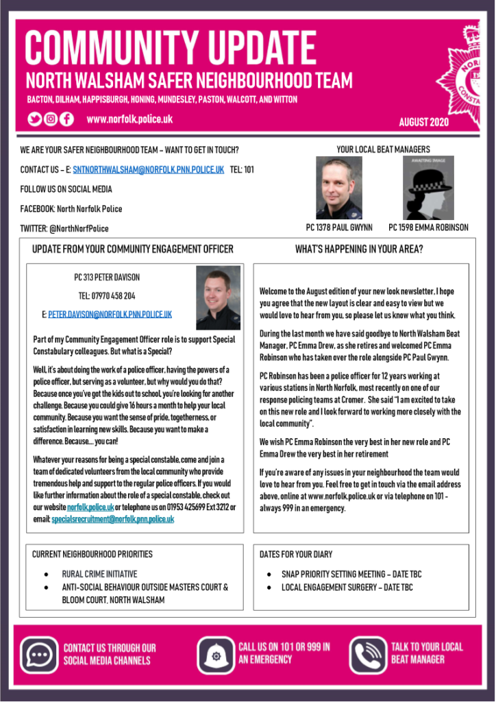 Police newsletter page 1