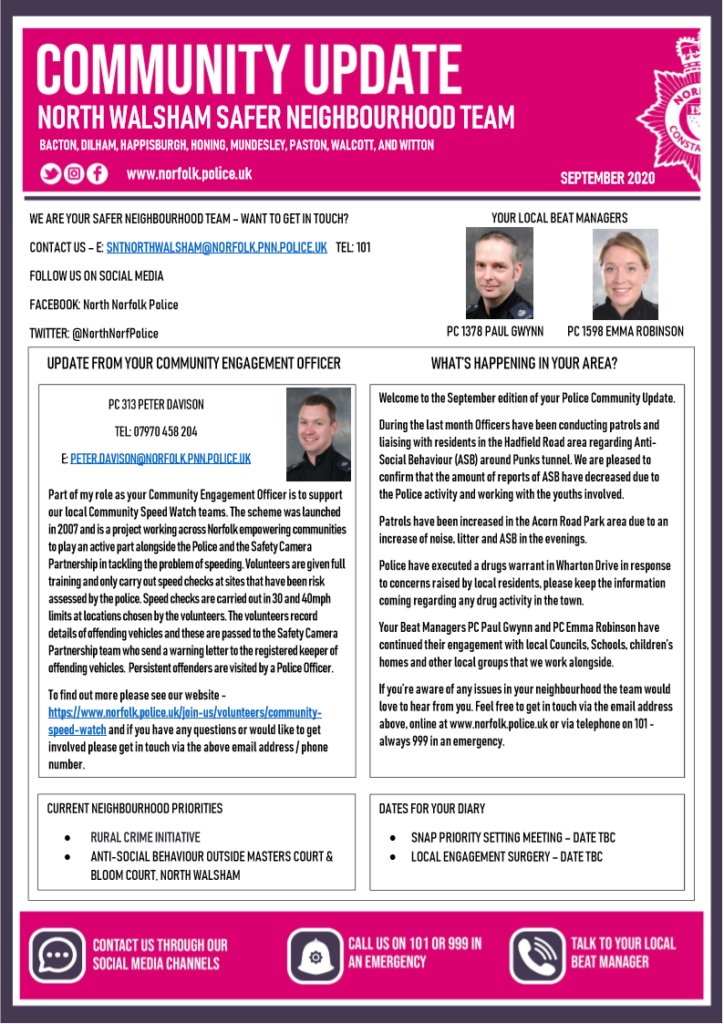 Police Newsletter page 1 September
