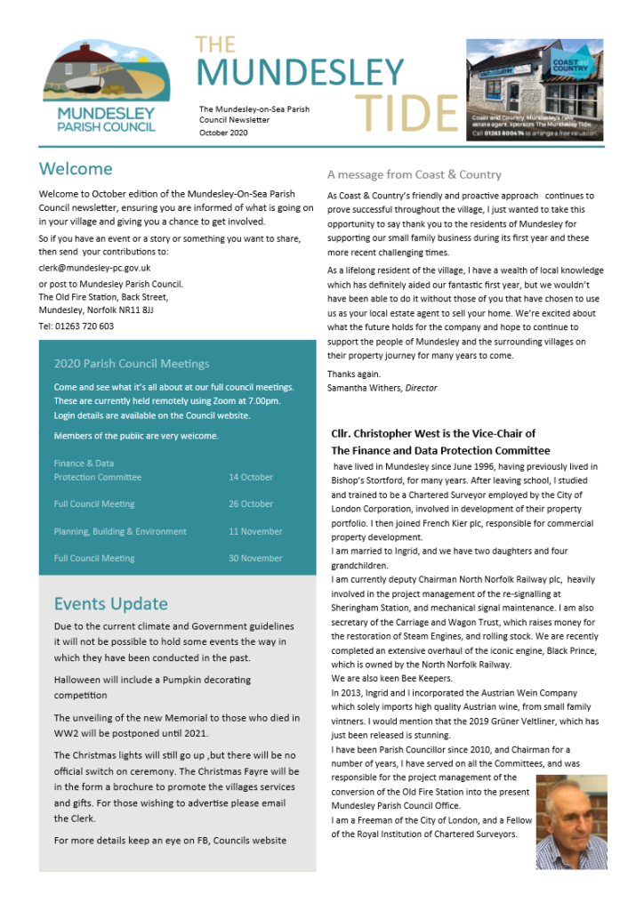 Mundesley Newsletter page 1