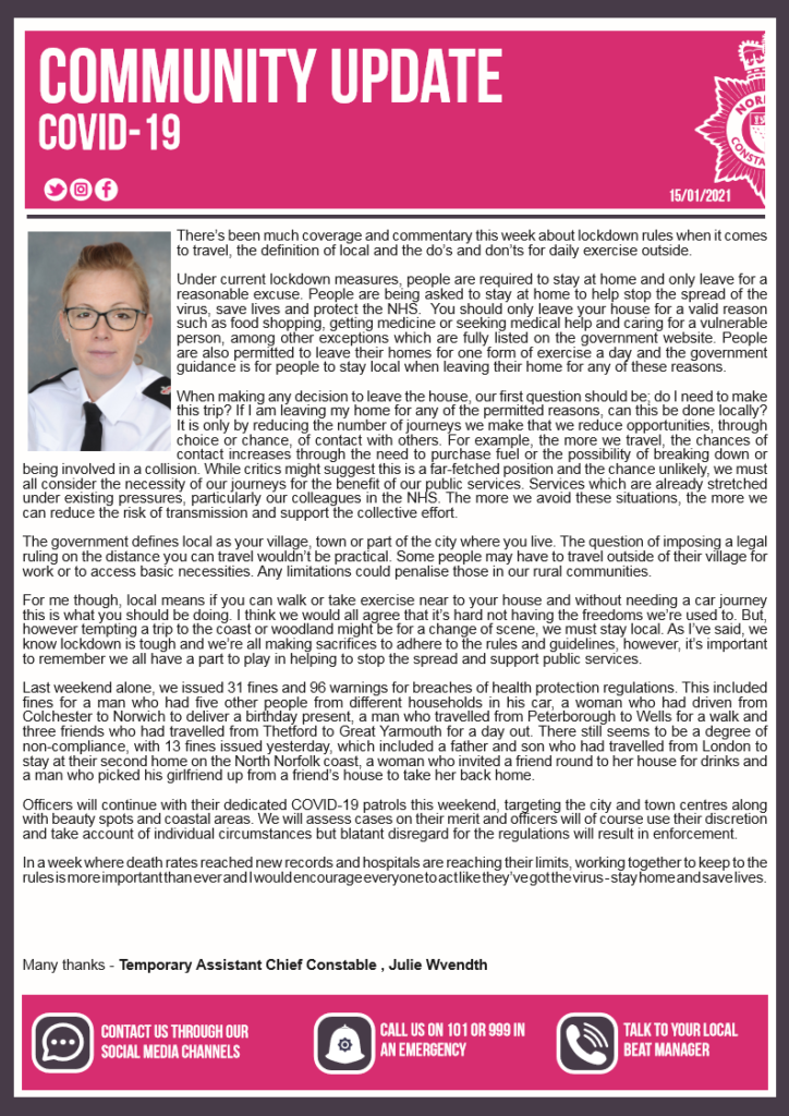 Community Update -Covid (Police)