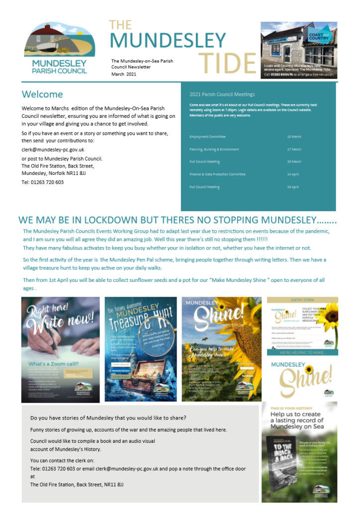 March Newsletter Front page