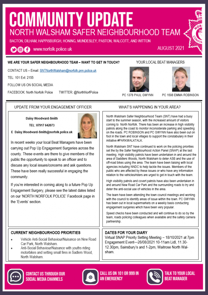 Police August Newsletter front