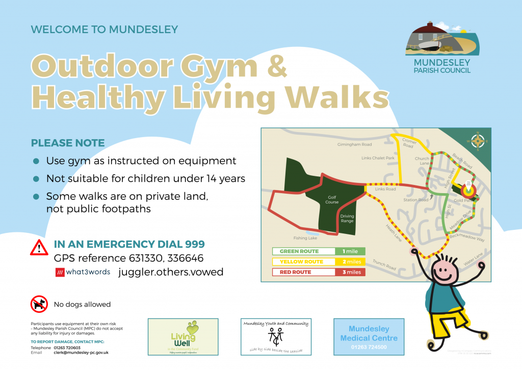 Mundesley Outdoor Gym signage